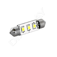 LAMPADINA A SILURO 3LED MM.37 LUCE BIANCA CALDA 8-35V