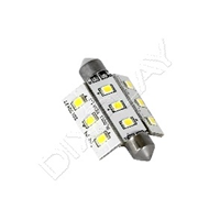 LAMPADINA A SILURO 9LED MM.42 LUCE BIANCA CALDA 8-35V